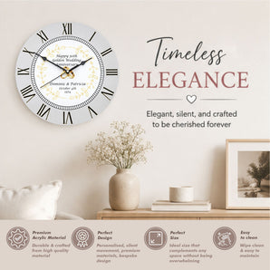 50th Golden Wedding Anniversary Clock
