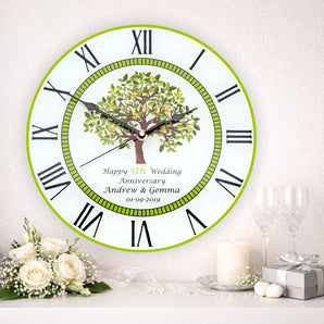 5th Wood Wedding Anniversary Clock