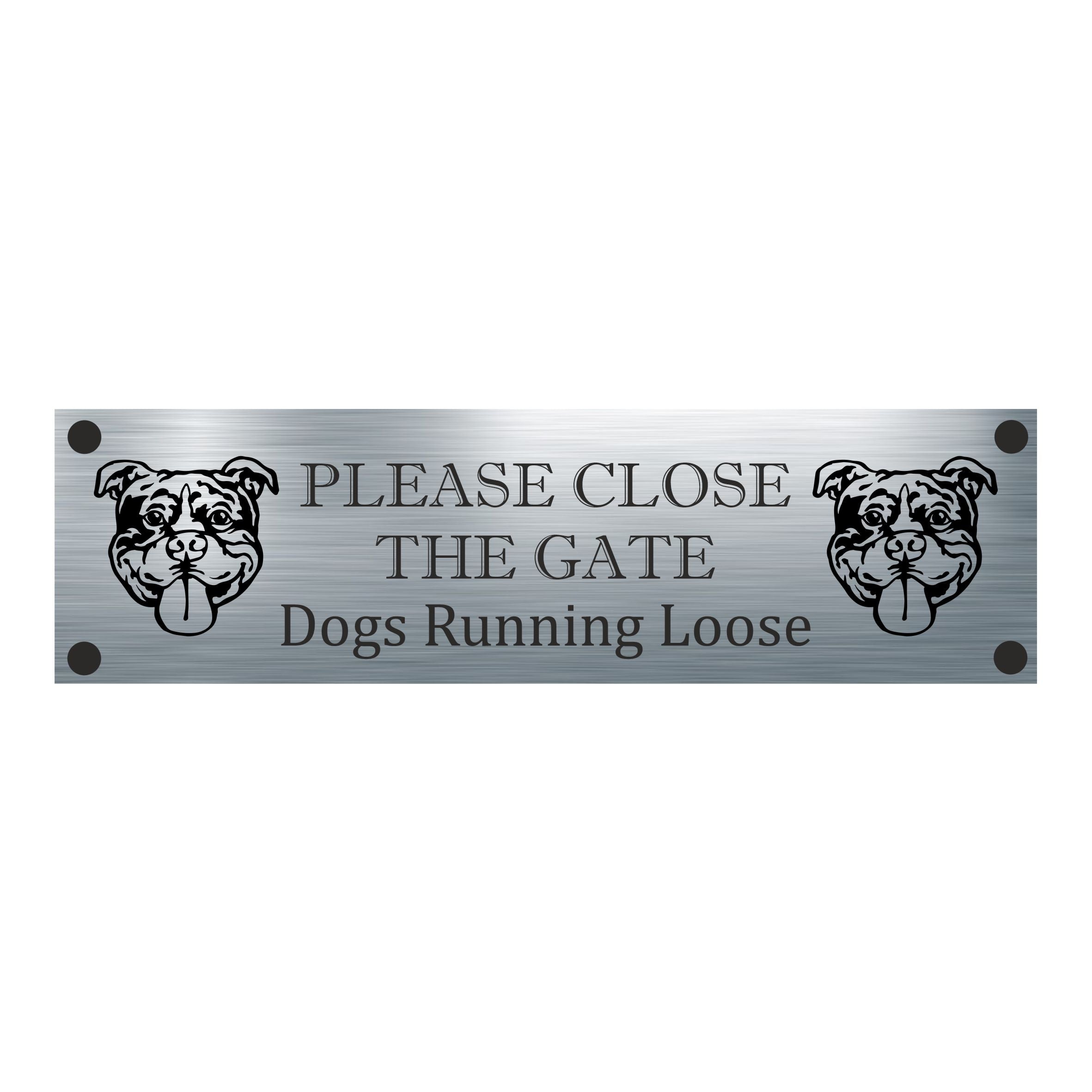 Dog Collection - American Bully - DOGS RUNNING LOOSE Aluminium House Plaque - Personalised