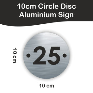 House Number - Circle Aluminium House Sign - Personalised