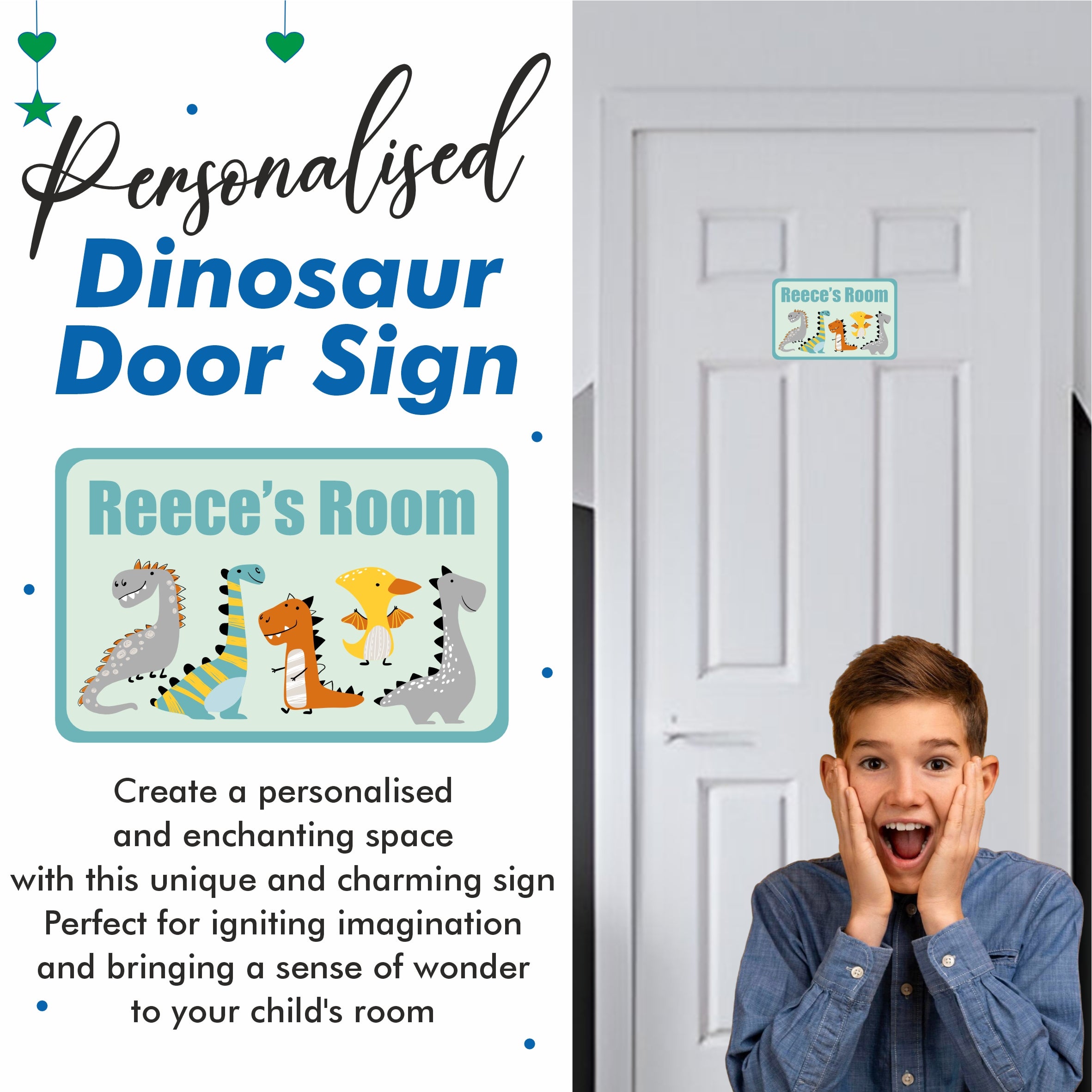 Personalised Dinosaur Bedroom Door Sign Kids Room Name Plaque 20 X personalised-dinosaur-bedroom-door-sign-kids-room-name-plaque-20-x