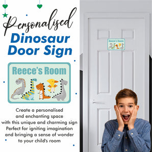 Personalised Baby Dinosaur Kids Bedroom Door Sign - Unique Gift