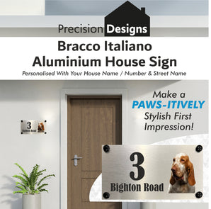 Dog Collection - Bracco Italiano Aluminium House Sign - Personalised