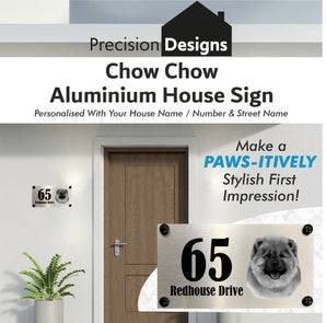 Dog Collection - Chow Chow Aluminium House Sign - Personalised