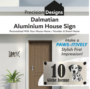 Dog Collection - Dalmatian Aluminium House Sign - Personalised