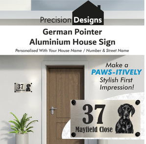 Dog Collection - German Pointer Aluminium House Sign - Personalised