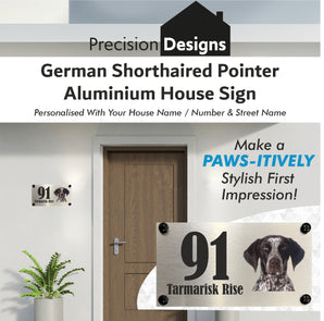 Dog Collection - German Shorthaired Pointer Aluminium House Sign - Personalised