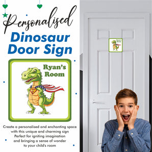 Personalised Super Dinosaur Kids Bedroom Door Sign - Unique Gift