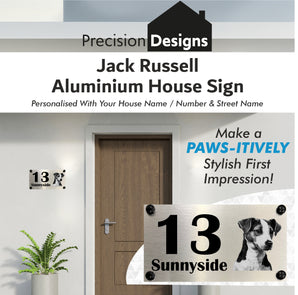 Dog Collection - Jack Russell Aluminium House Sign - Personalised