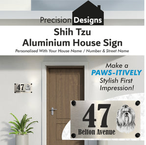 Dog Collection - Shih Tzu Aluminium House Sign - Personalised