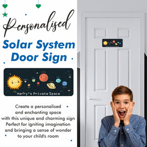 Personalised Solar System Kids Bedroom Door Sign - Unique Gift