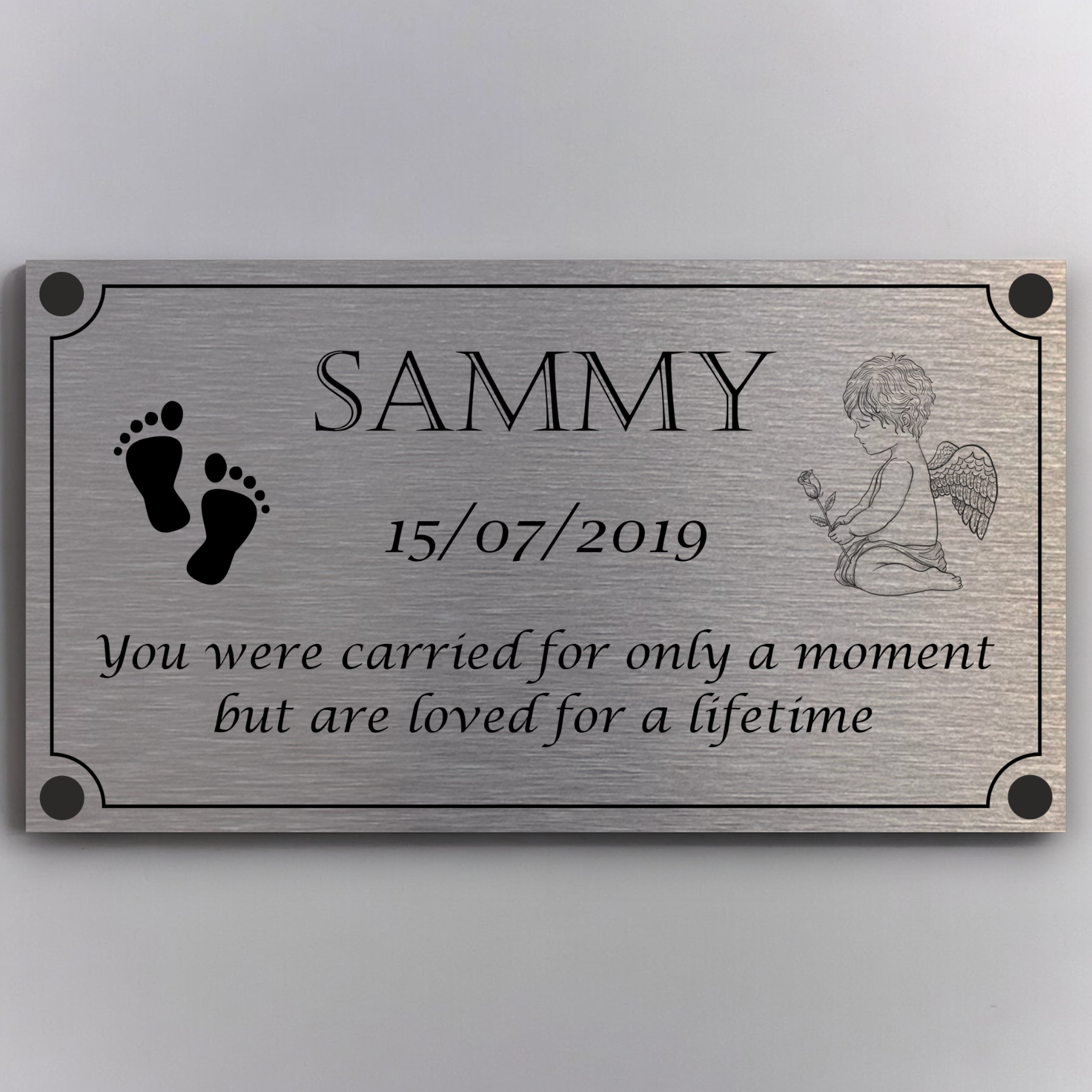 Memorial Plaque - Baby or Child - Personalised With Any Name ( 11cm x 20cm )