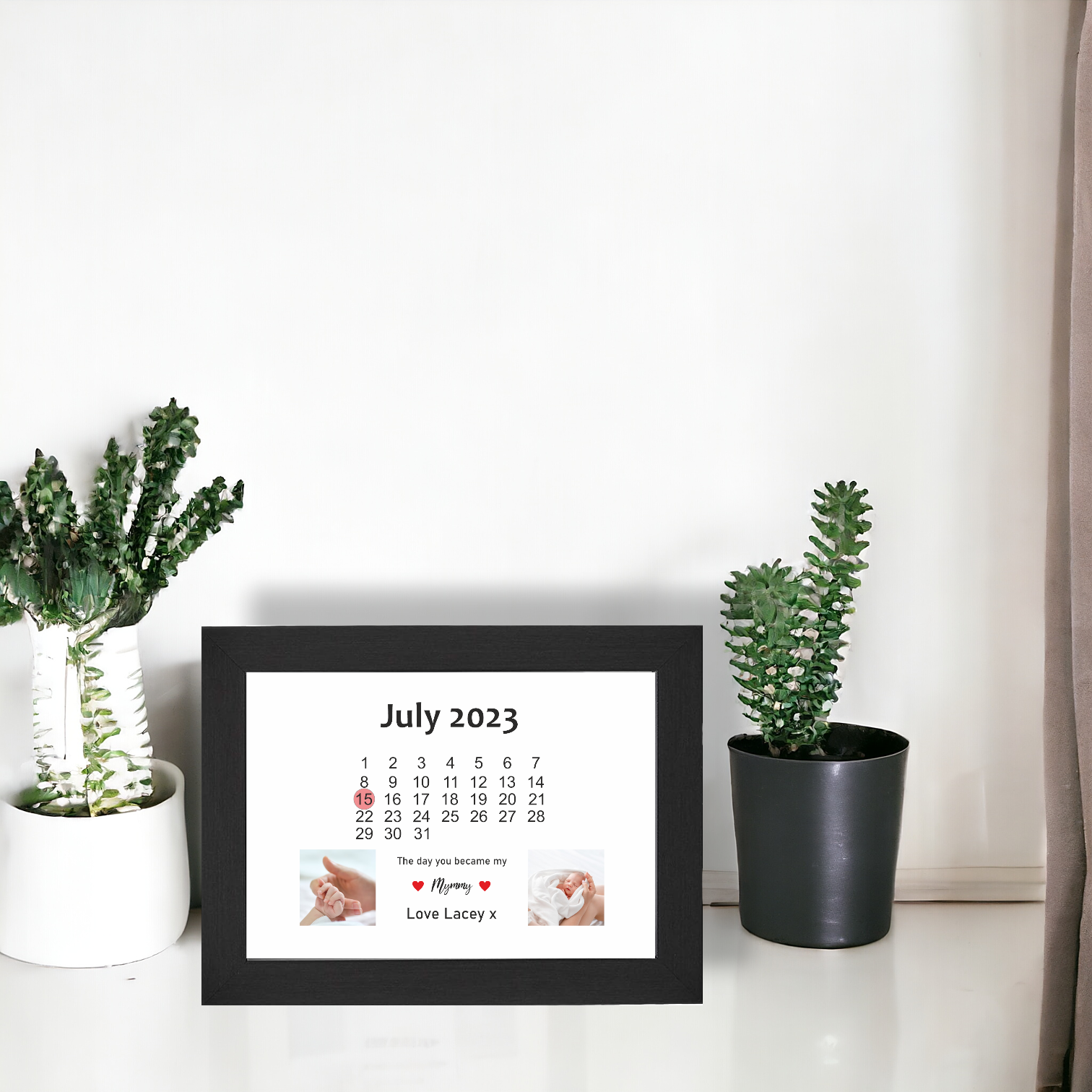 Printed Calendar Month Frame - Personalised Gift