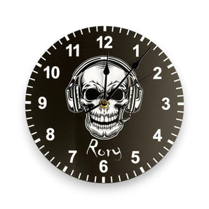 Skull Gaming Kids Silent Clock - Bespoke Personalised Special Gift