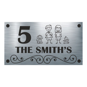 Family Aluminium House Sign - Personalised