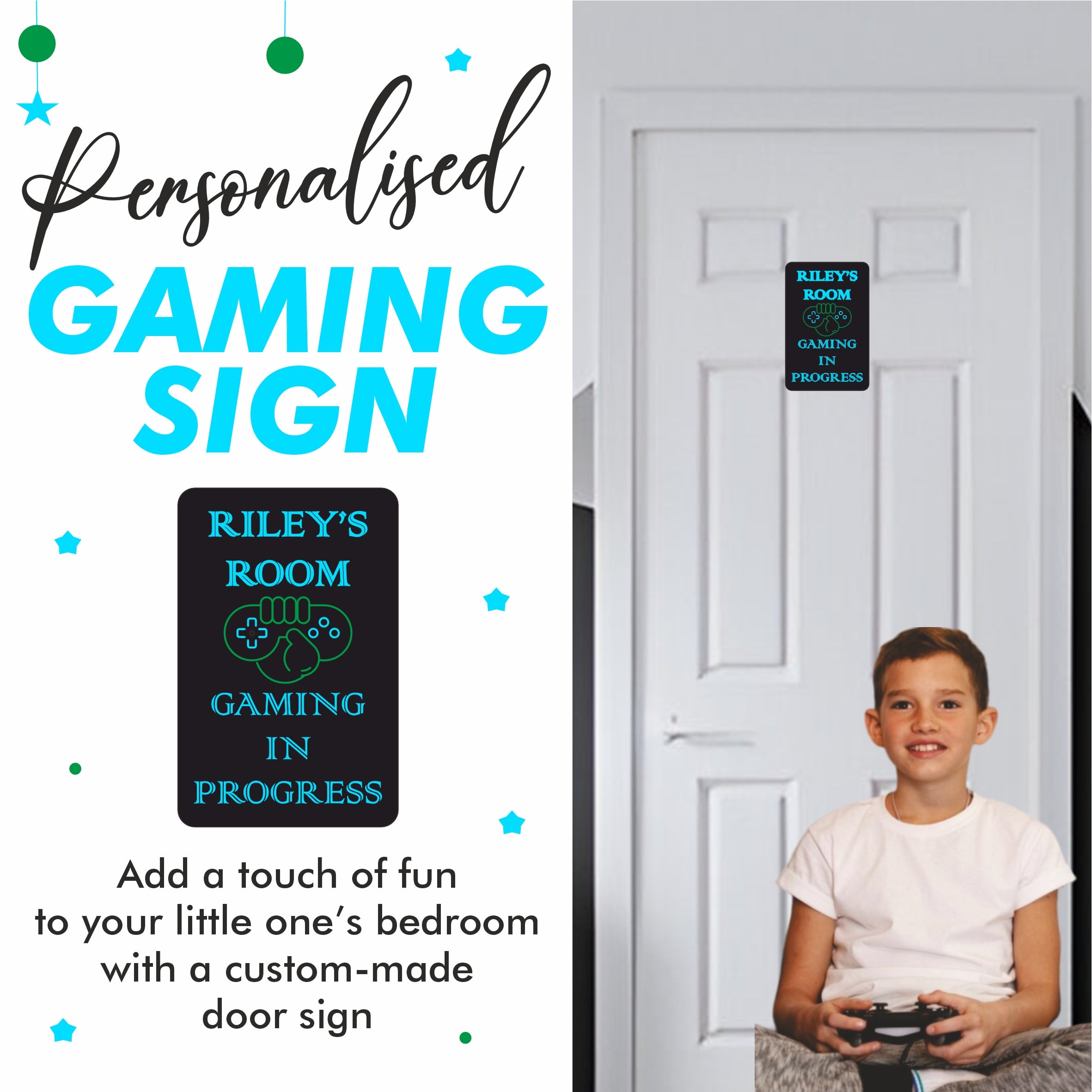 Gaming In Progress Sign Personalised Gaming In Progress Kids Bedroom Door Sign - Unique Gift ...