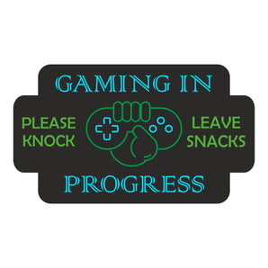 Gaming In Progress - Kids Bedroom Door Sign - Unique Gift