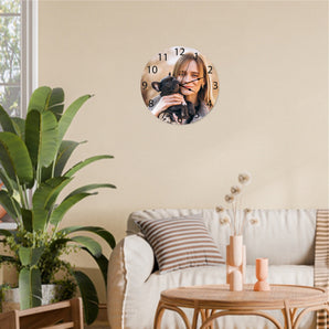 Glass Photo Clock 30cm Your Photo on a Clock