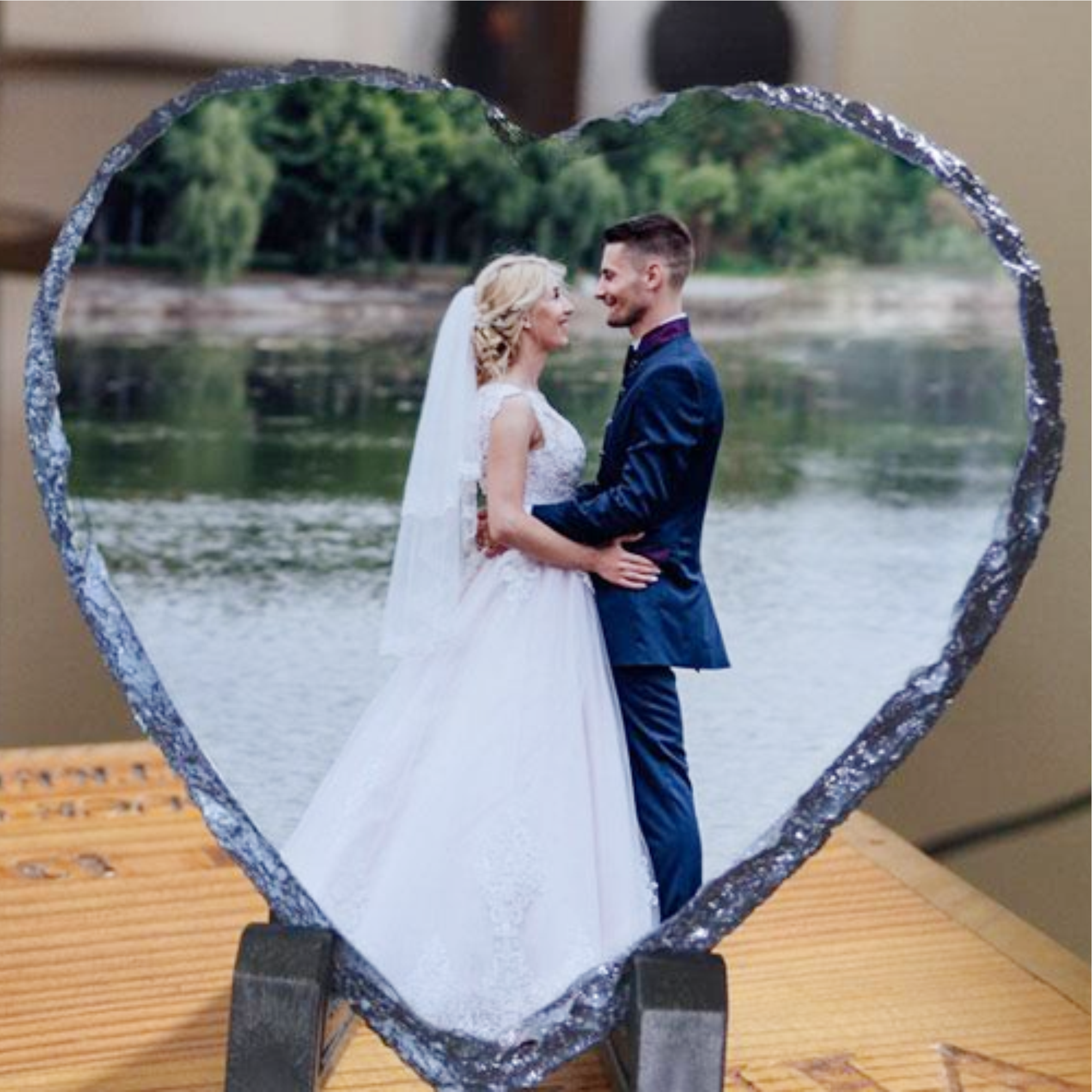 Heart Photo Slate with Stand