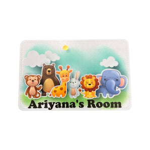 Personalised Cute Baby Animals Kids Bedroom Door Sign  - Unique Gift