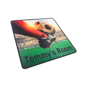 Personalised Football Boot And Ball Design Kids Bedroom Door Sign - Unique Gift