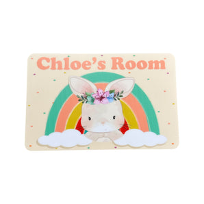 Personalised Bunny Kids Bedroom Door Sign - Unique Gift