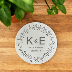 Glass Chopping Board Circle 30cm Wedding / Anniversary Gift