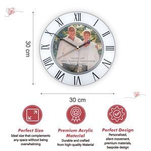 25th Silver Wedding Anniversary Personalised Photo Clock