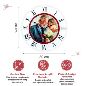 40th Ruby Wedding Anniversary Personalised Photo Clock