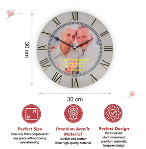 50th Golden Wedding Anniversary Personalised Photo Clock