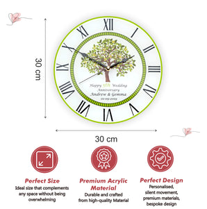 5th Wood Wedding Anniversary Clock