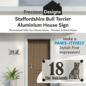 Dog Collection - Staffie Aluminium House Sign - Personalised