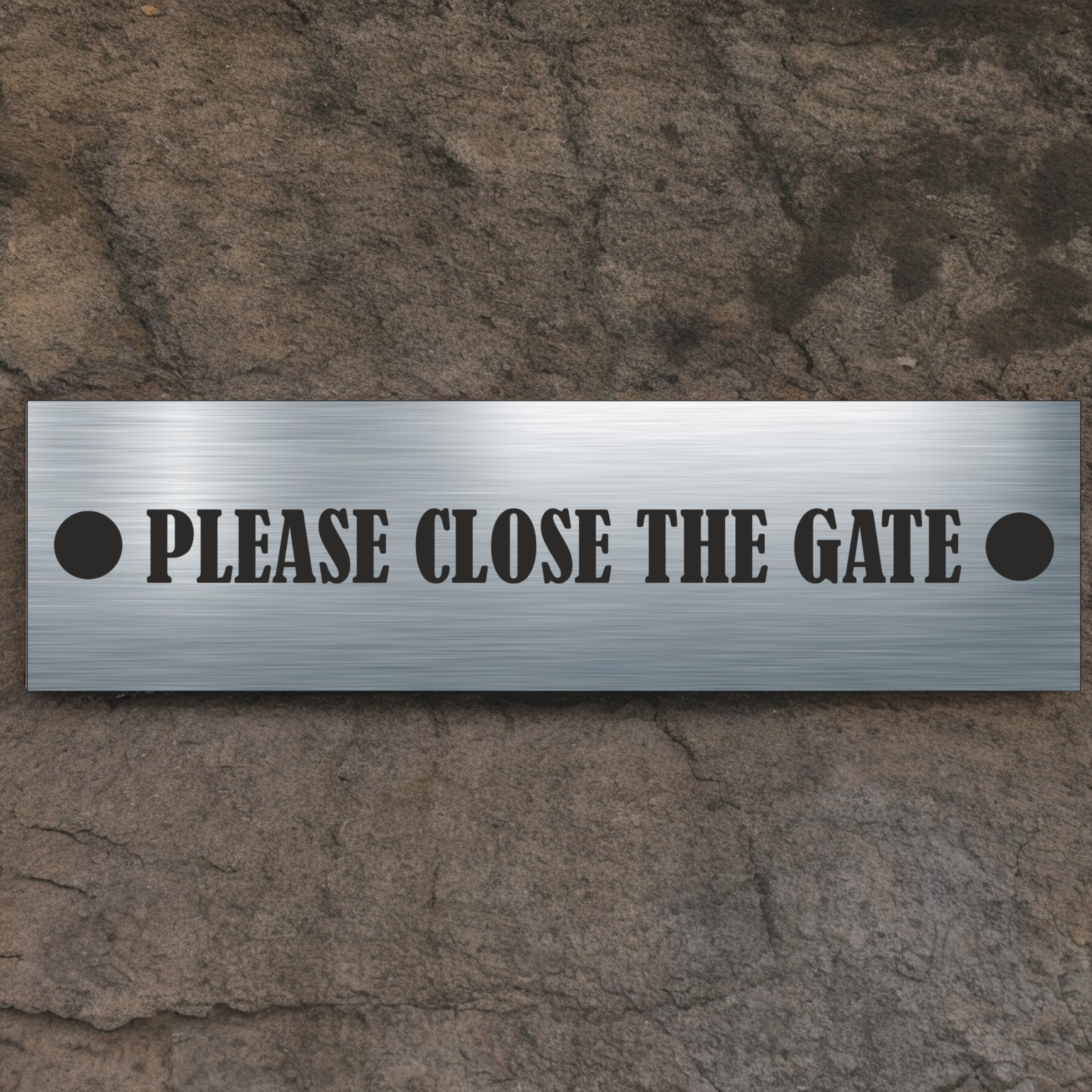 ANY TEXT - Aluminium Sign Personalised With Your Text - Example PLEASE CLOSE THE GATE ( 5.5cm x 20cm )