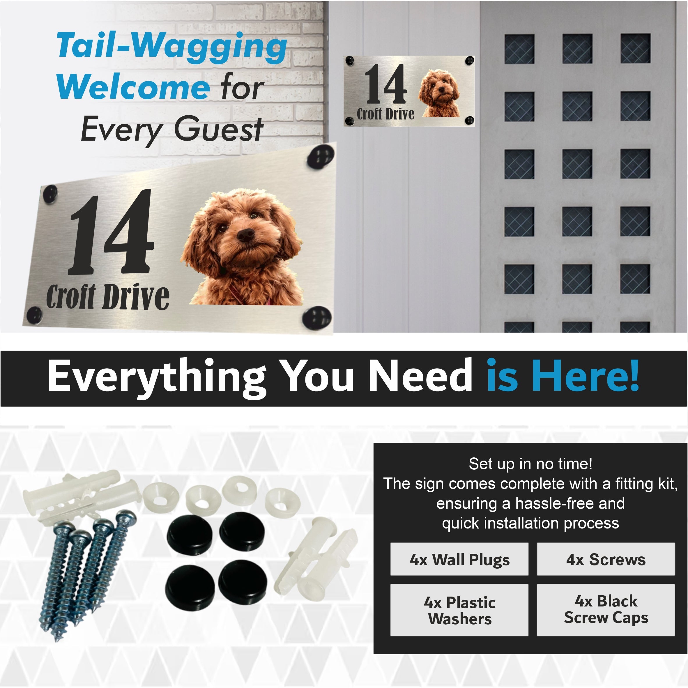 Cockapoo Inside Sign Dog Collection - Colour Cockapoo Aluminium House Sign - Personalised ...