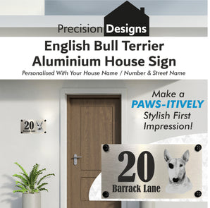 Dog Collection - English Bull Terrier Aluminium House Sign - Personalised