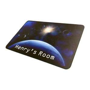 Personalised Space Scene Kids Bedroom Door Sign - Unique Gift