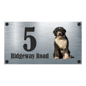 Dog Collection - Spanish Water Dog Aluminium House Sign - Personalised