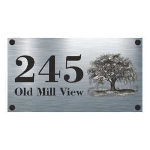 Vintage Tree Aluminium House Sign - Personalised