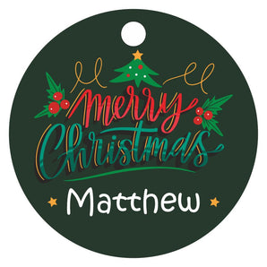 Christmas Baubles - Adult / Kids Custom Designed Printed Baubles with Any Name - Ideal as a Gift Tag