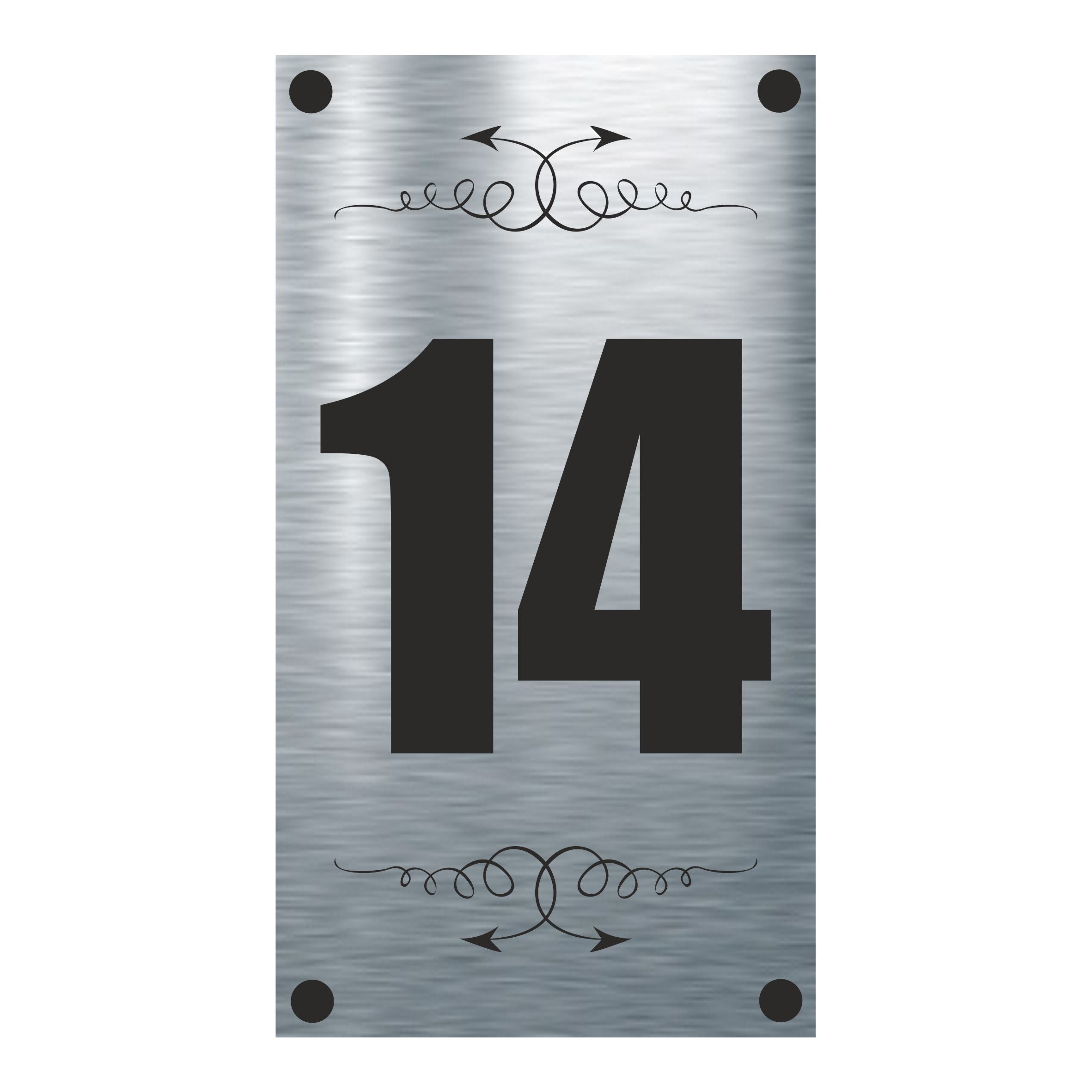 14 - Vertical Aluminium House Sign With Your House Number - Personalised