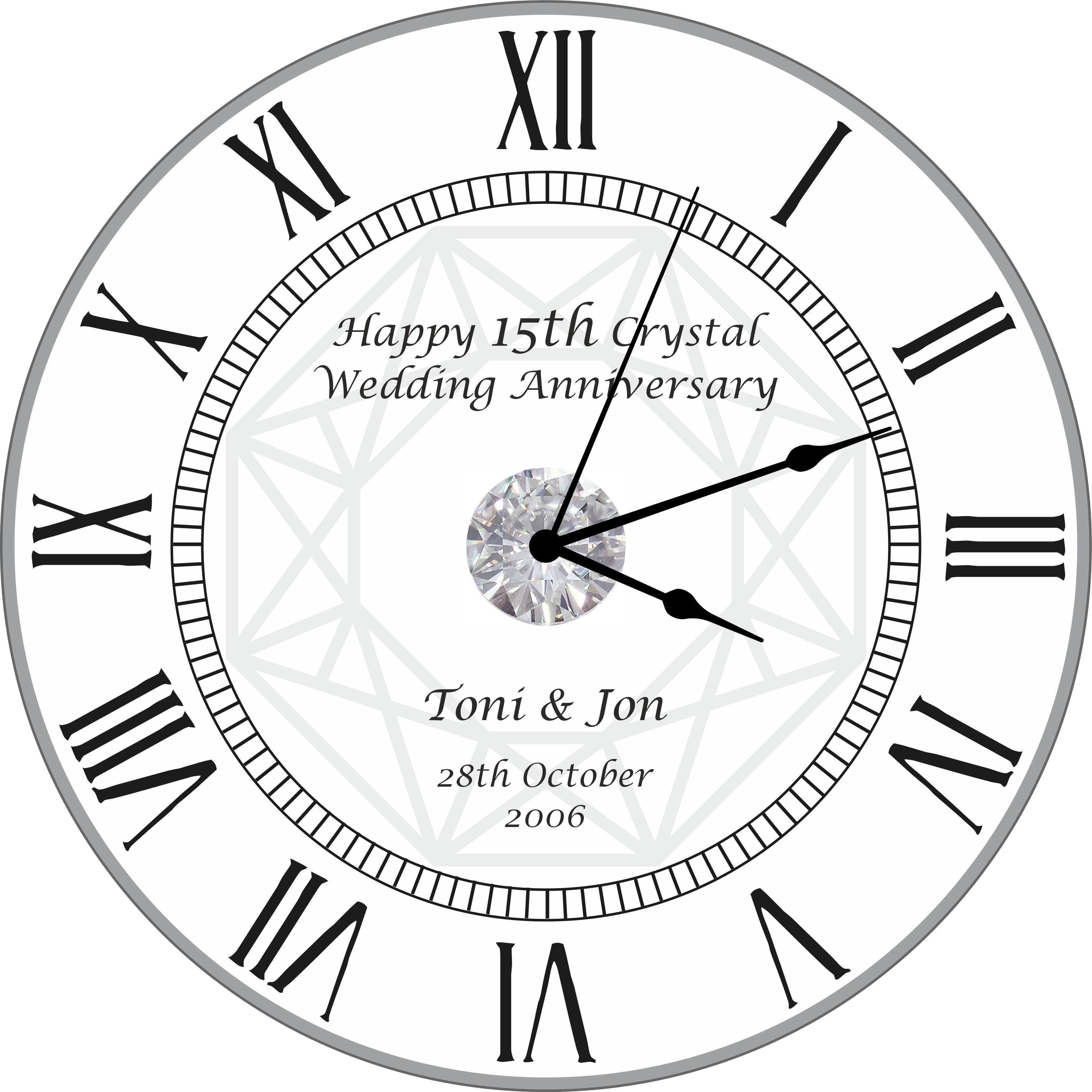 Handmade Personalised 50th Golden Wedding Anniversary Clock – 30cm Acrylic, Analogue