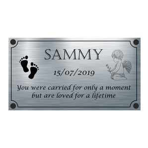 Memorial Plaque - Baby or Child - Personalised With Any Name ( 11cm x 20cm )