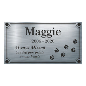 Memorial Plaque - Pet Design - Personalised With Any Name ( 11cm x 20cm )