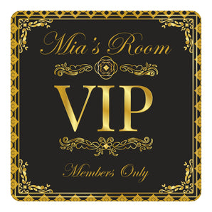 Personalised VIP Kids Bedroom Door Sign - Unique Gift