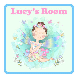 Personalised Sitting Fairy Kids Bedroom Door Sign - Unique Gift