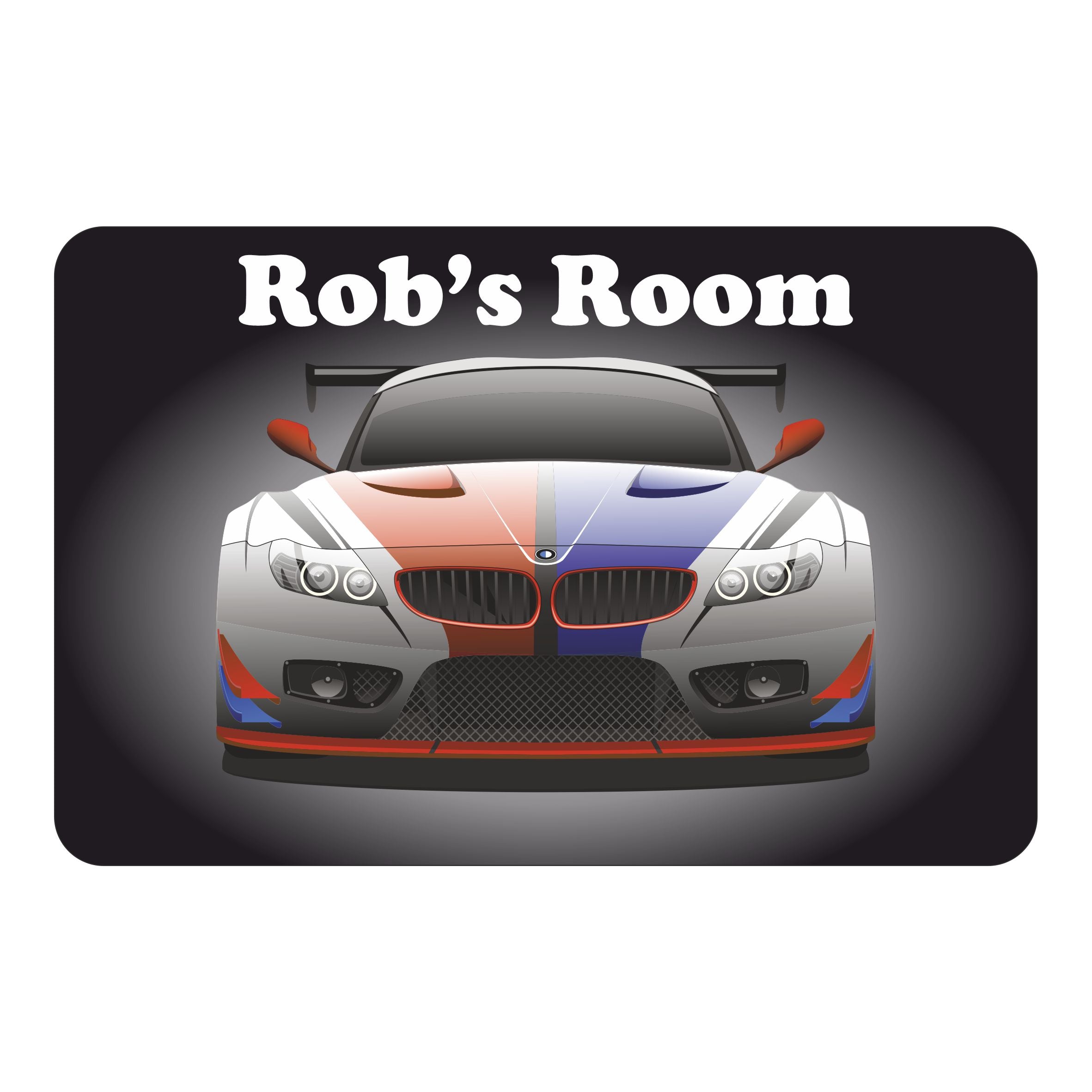 Personalised Racing Car - Touring Car Kids Bedroom Door Sign - Unique Gift