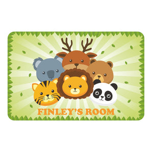 Personalised Cute Zoo Animal Heads Kids Bedroom Door Sign - Unique Gift