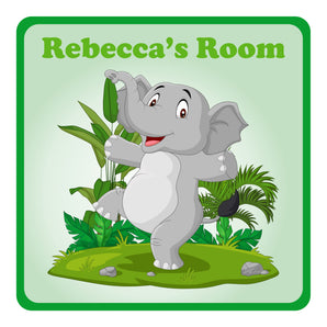 Personalised Dancing Elephant Kids Bedroom Door Sign - Unique Gift