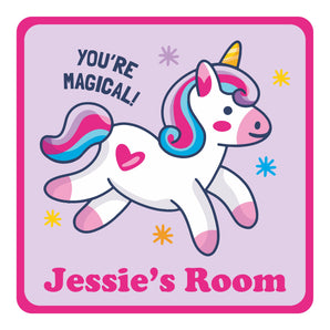 Personalised You're Magical Unicorn Kids Bedroom Door Sign - Unique Gift