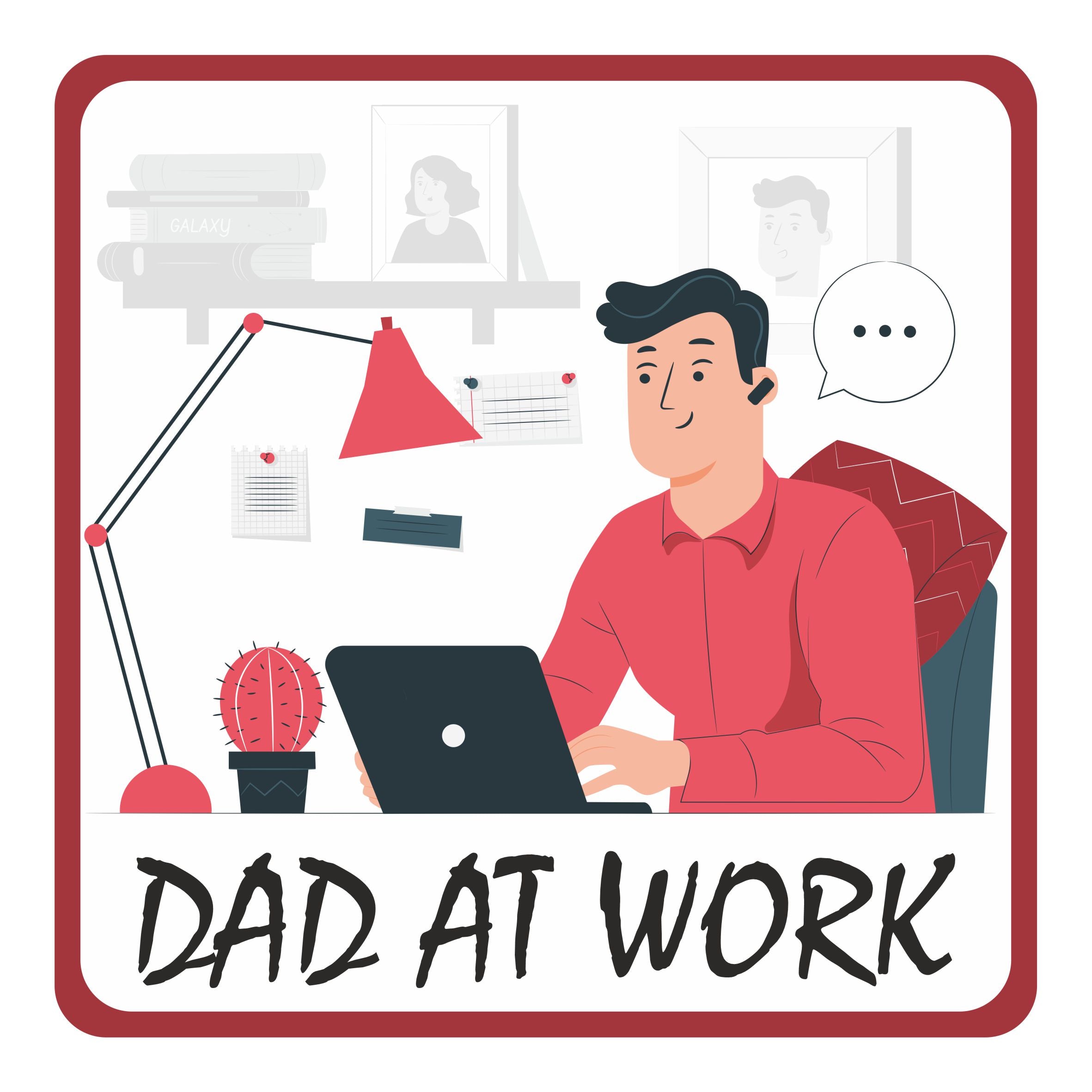 Personalised Dad At Work - Office / Bedroom Door Sign - Unique Gift